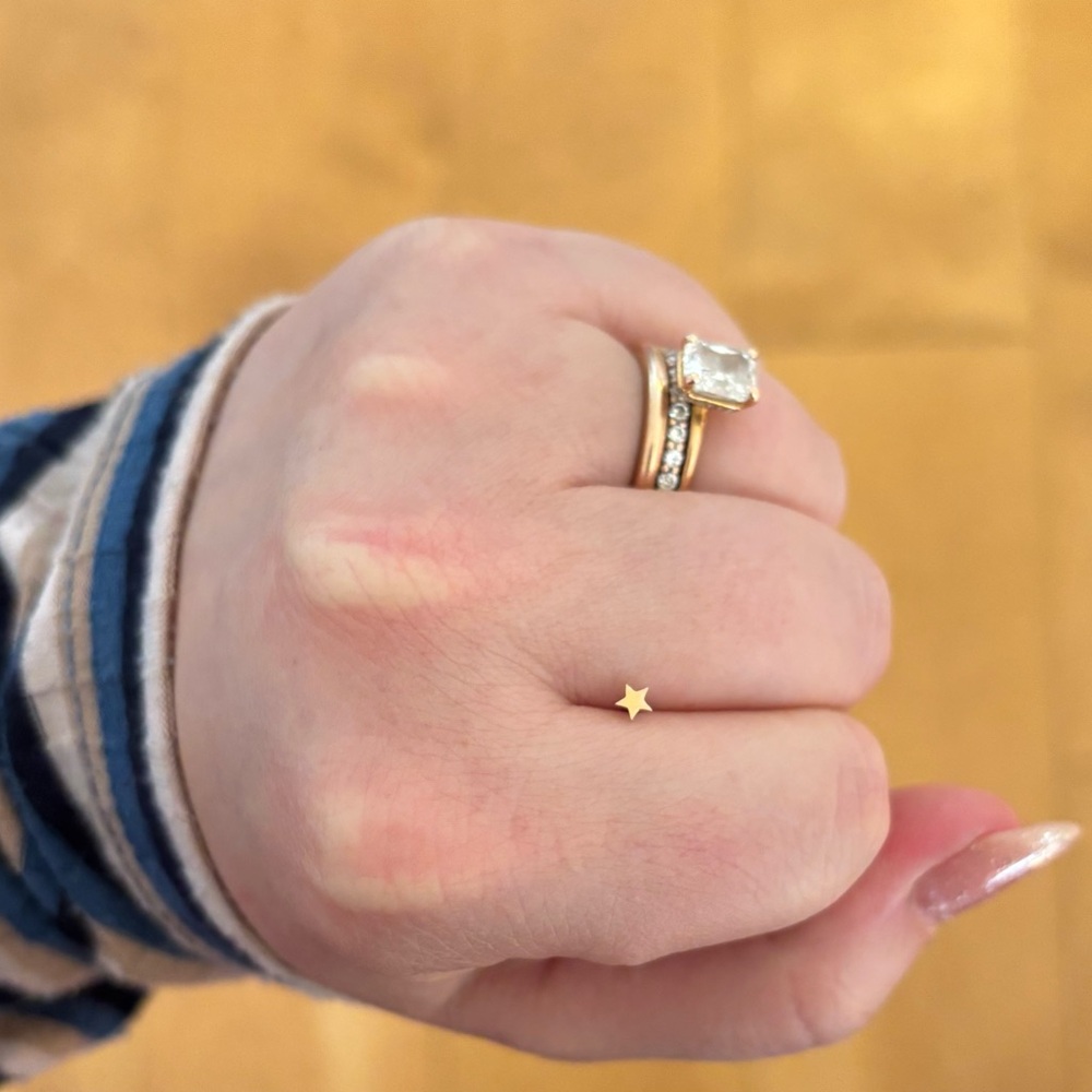 14K Rose Gold Star Piercing Stud